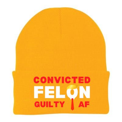 Trump Convicted Felon Guilty Af Lock Him Up Trump For Prison Knit Cap Winter Beanie