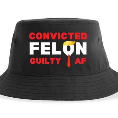 Trump Convicted Felon Guilty Af Lock Him Up Trump For Prison Sustainable Bucket Hat