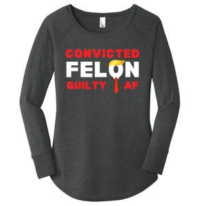 Trump Convicted Felon Guilty Af Lock Him Up Trump For Prison Women's Perfect Tri Tunic Long Sleeve Shirt