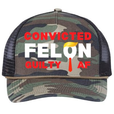 Trump Convicted Felon Guilty Af Lock Him Up Trump For Prison Retro Rope Trucker Hat Cap