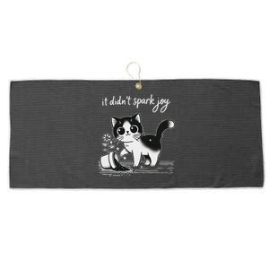 Tuxedo Cat Funny Meme Saying Quotation Spark Joy Large Microfiber Waffle Golf Towel