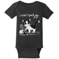 Tuxedo Cat Funny Meme Saying Quotation Spark Joy Baby Bodysuit
