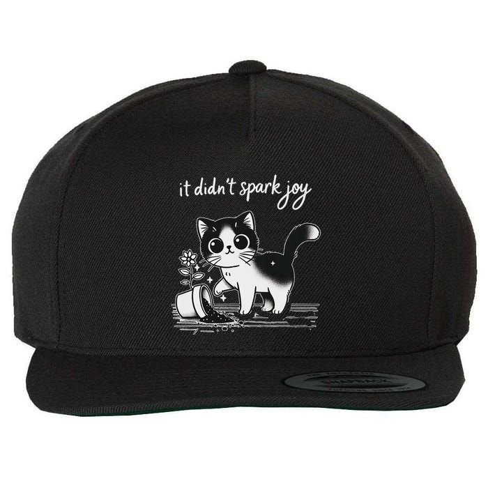 Tuxedo Cat Funny Meme Saying Quotation Spark Joy Wool Snapback Cap