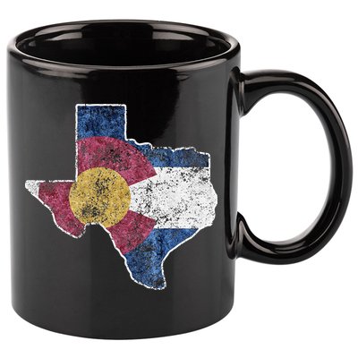 Texas Colorado Flag Family USA Home State 11oz C Handle Ceramic Mug