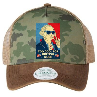 Too Cool For British Rule George Washington 4th Of July Legacy Tie Dye Trucker Hat
