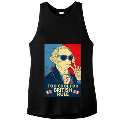 Too Cool For British Rule George Washington 4th Of July Ladies PosiCharge Tri-Blend Wicking Tank