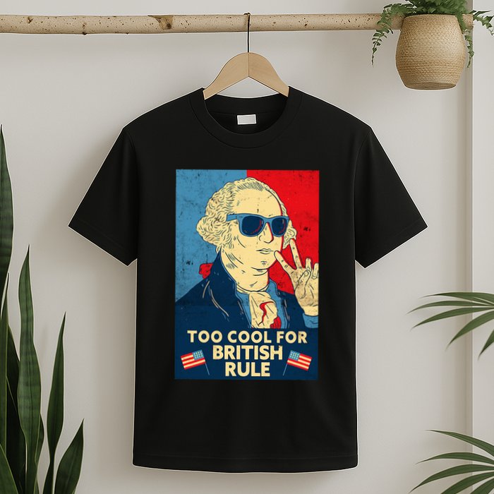 Too Cool For British Rule George Washington 4th Of July T-Shirt
