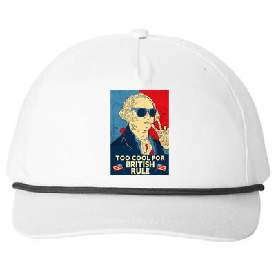 Too Cool For British Rule George Washington 4th Of July Snapback Five-Panel Rope Hat