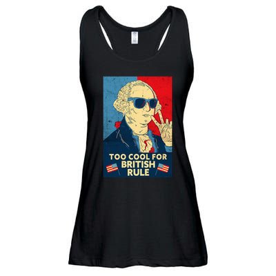 Too Cool For British Rule George Washington 4th Of July Ladies Essential Flowy Tank