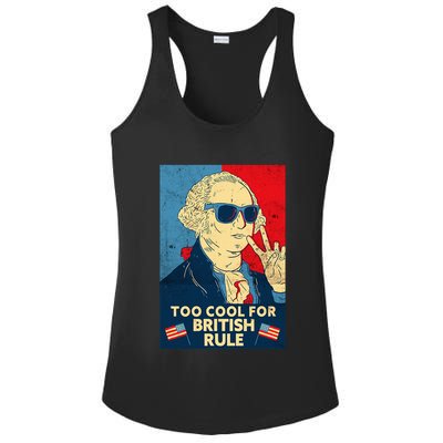 Too Cool For British Rule George Washington 4th Of July Ladies PosiCharge Competitor Racerback Tank