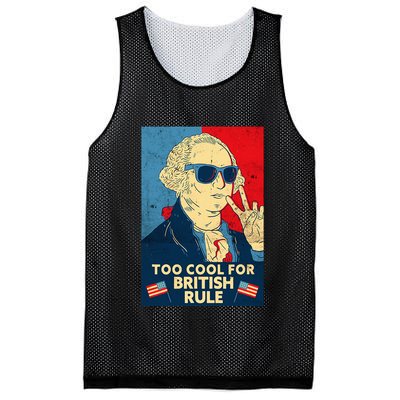 Too Cool For British Rule George Washington 4th Of July Mesh Reversible Basketball Jersey Tank