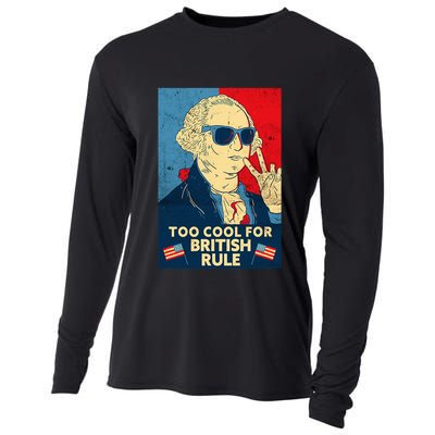 Too Cool For British Rule George Washington 4th Of July Cooling Performance Long Sleeve Crew