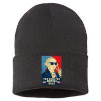 Too Cool For British Rule George Washington 4th Of July Sustainable Knit Beanie