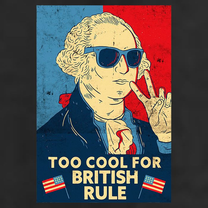 Too Cool For British Rule George Washington 4th Of July 25L Jumbo Tote