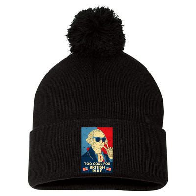 Too Cool For British Rule George Washington 4th Of July Pom Pom 12in Knit Beanie