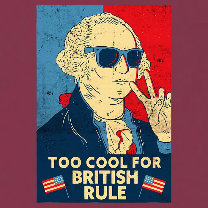 Too Cool For British Rule George Washington 4th Of July 16oz Travel Tumbler