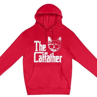 The Catfather Funny Cat Dad Fathers Day Movie Pun Papa Premium Pullover Hoodie