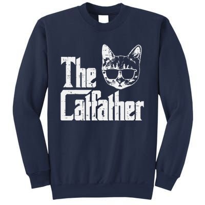 The Catfather Funny Cat Dad Fathers Day Movie Pun Papa Sweatshirt