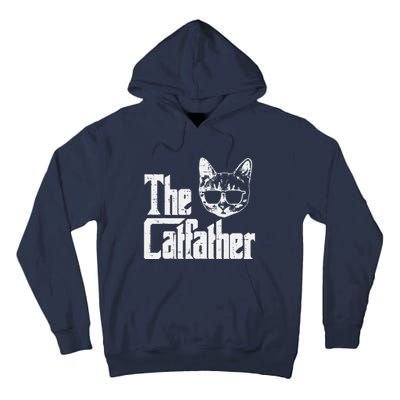 The Catfather Funny Cat Dad Fathers Day Movie Pun Papa Tall Hoodie