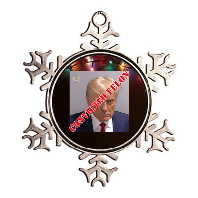 Trump Convicted Felon Metallic Star Ornament