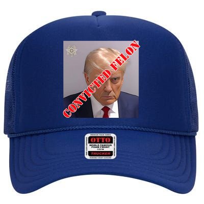 Trump Convicted Felon High Crown Mesh Back Trucker Hat