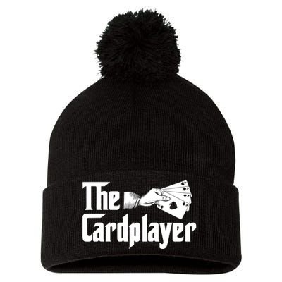 The Cardplayer Funny Poker Card Player Casino Gambler Pom Pom 12in Knit Beanie