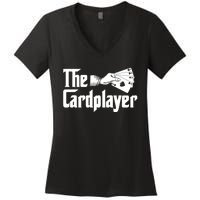 The Cardplayer Funny Poker Card Player Casino Gambler Women's V-Neck T-Shirt