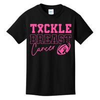 Tackle Cancer Football P.I.N.K. Ribbon Breast Cancer Awareness Kids T-Shirt