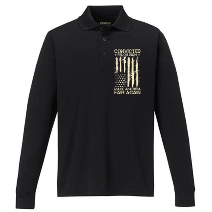 Trump Convicted Felon 34 More Reasons To Vote For Trump Performance Long Sleeve Polo