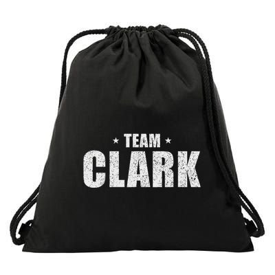 Team Clark Family Matching Last Name Retro Drawstring Bag