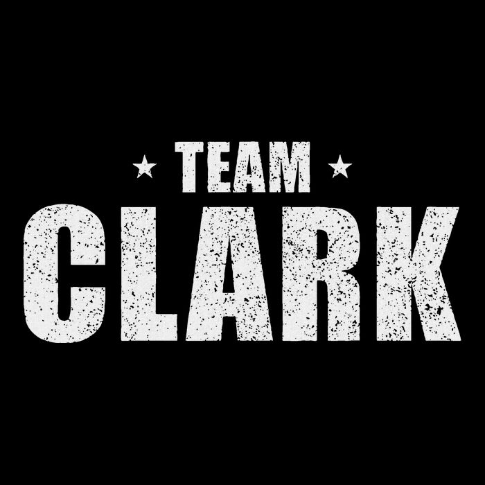 Team Clark Family Matching Last Name Retro Drawstring Bag