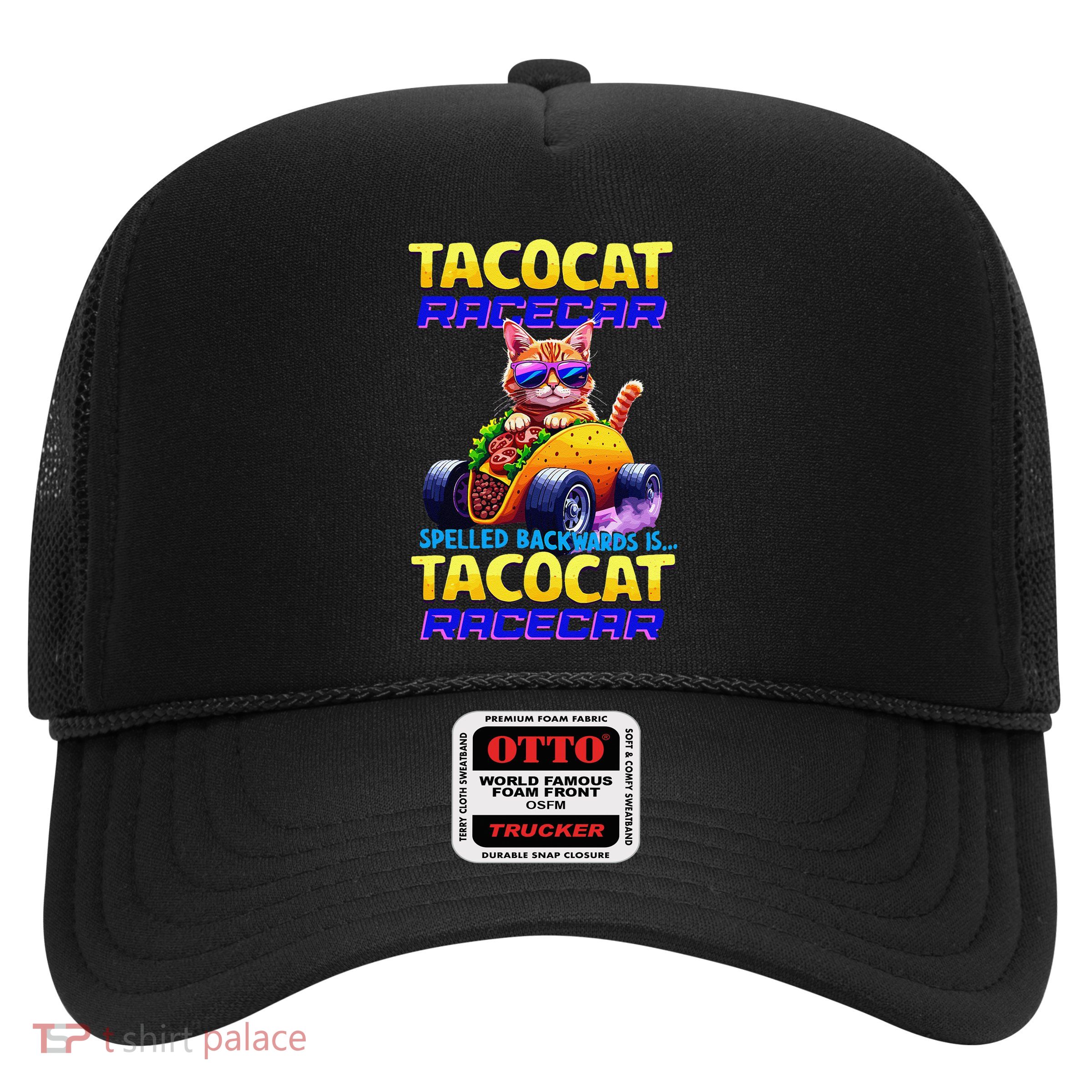 Tacocat Cat Funny Spelling Mexican Cusine Taco & Cats Lover Trucker Hat