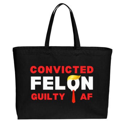 Trump Convicted Felon Guilty Af Lock Him Up Trump Cotton Canvas Jumbo Tote