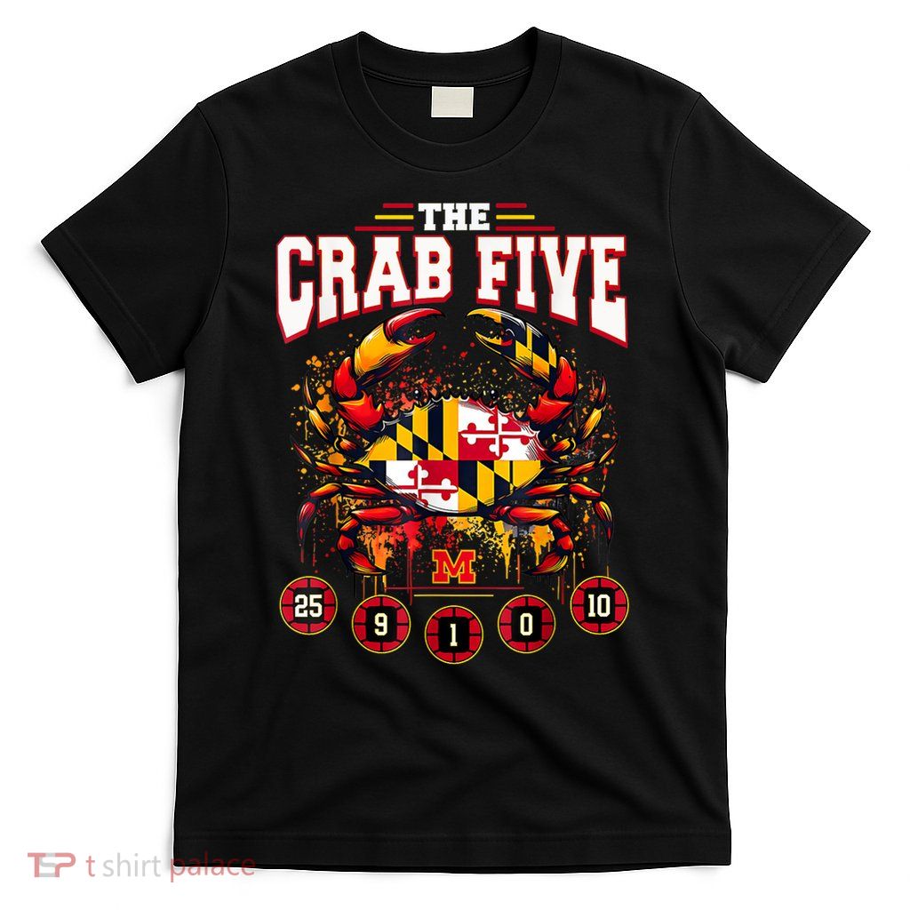 The Crab Five Crab Flag Maryland  T-Shirt