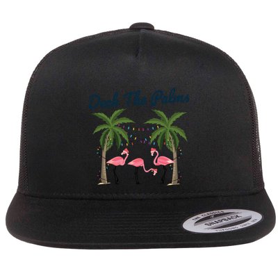 Tropical Christmas Florida Flamingo Deck The Palms Gift Flatbill Hat