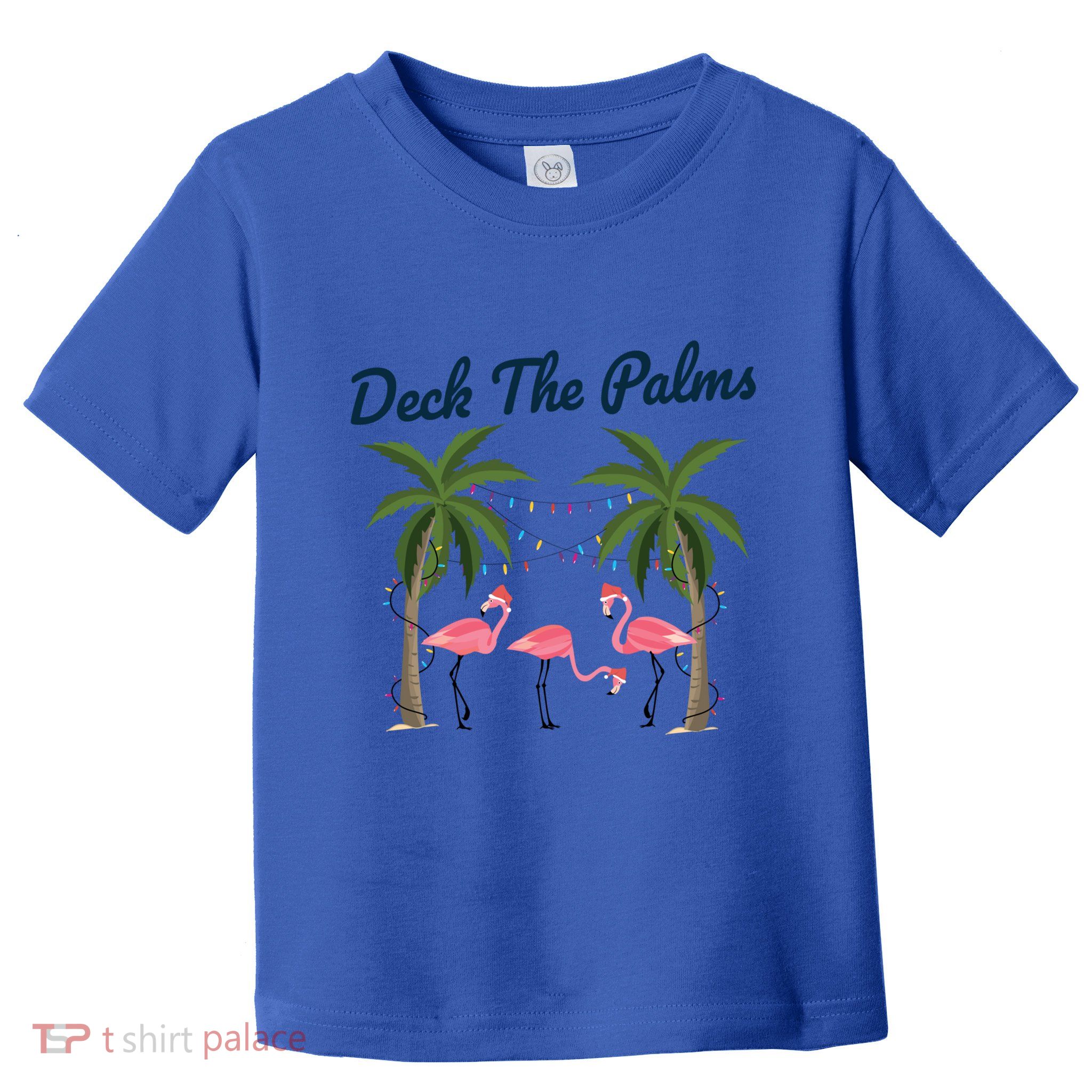 Tropical Christmas Florida Flamingo Deck The Palms Gift Toddler T-Shirt
