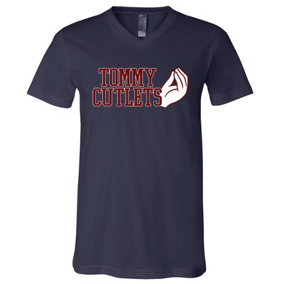 Tommy Cutlets Football Quarterback Italian Hand V-Neck T-Shirt