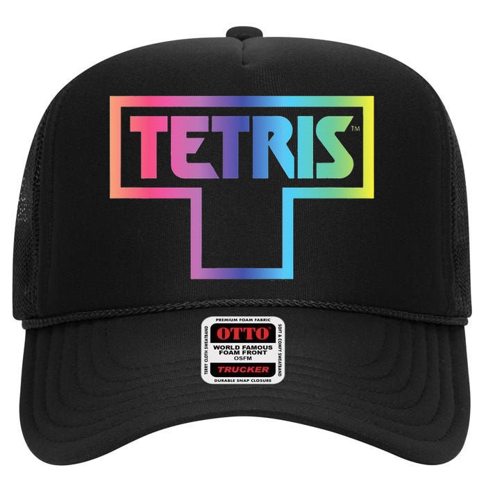 Tetris Color Fade Logo High Crown Mesh Back Trucker Hat