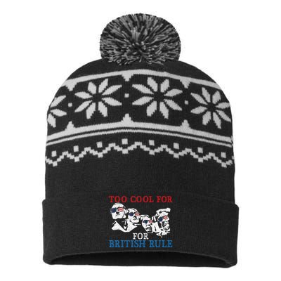 Too Cool For British Rule 4th Of July American Patriot USA-Made Snowflake Beanie