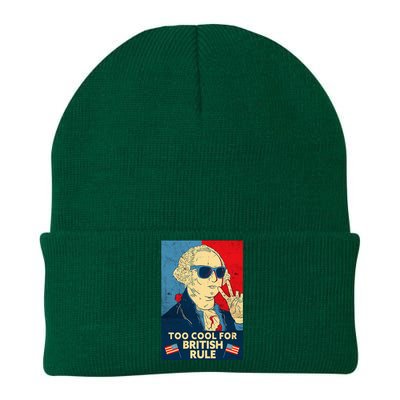 Too Cool For British Rule George Washington 4th Of July Knit Cap Winter Beanie