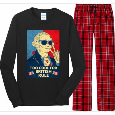 Too Cool For British Rule George Washington 4th Of July Long Sleeve Pajama Set