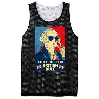 Too Cool For British Rule George Washington 4th Of July Mesh Reversible Basketball Jersey Tank