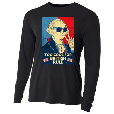 Too Cool For British Rule George Washington 4th Of July Cooling Performance Long Sleeve Crew