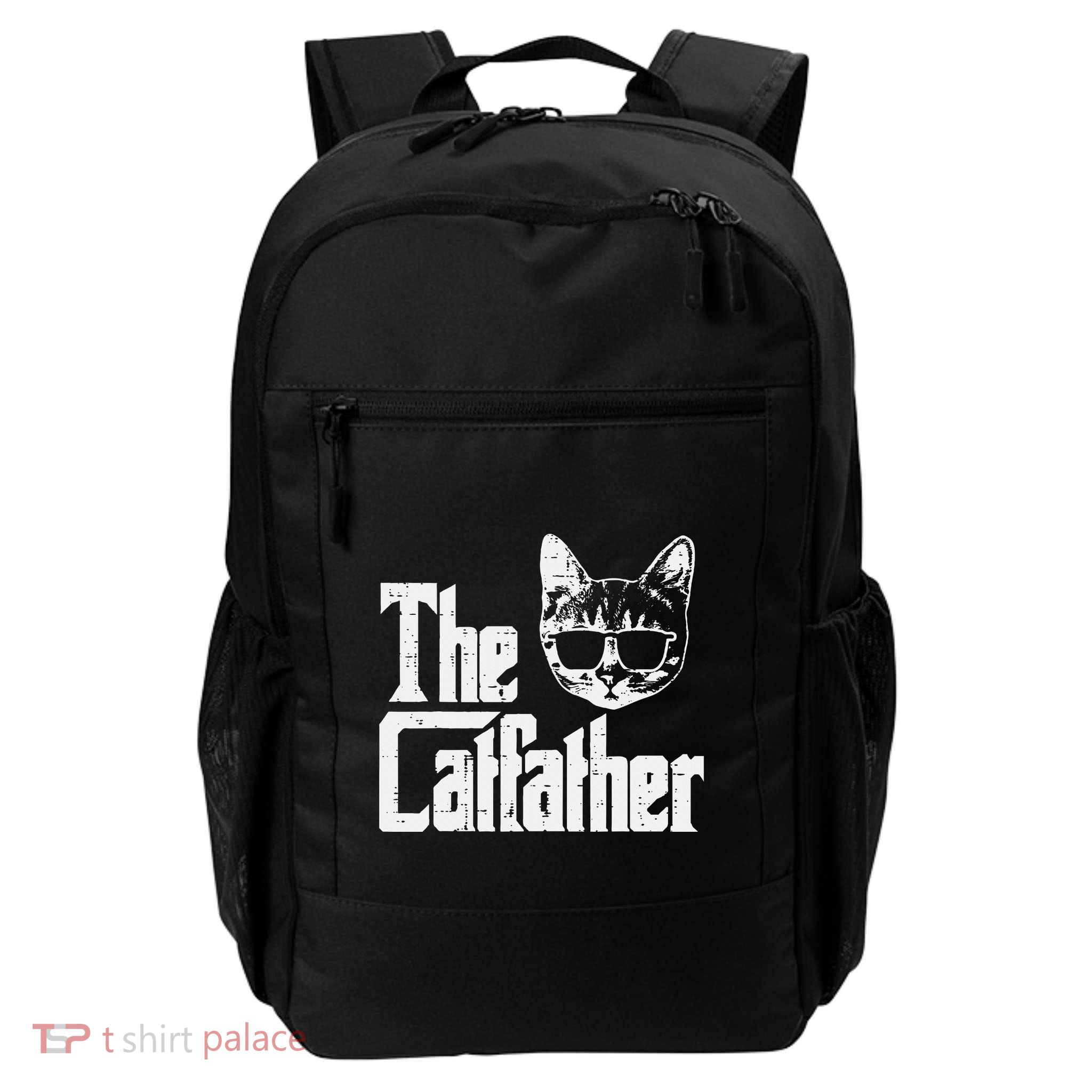 The Catfather Funny Cat Dad Fathers Day Movie Pun Papa Daily Commute Backpack