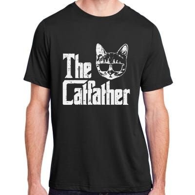 The Catfather Funny Cat Dad Fathers Day Movie Pun Papa Adult ChromaSoft Performance T-Shirt