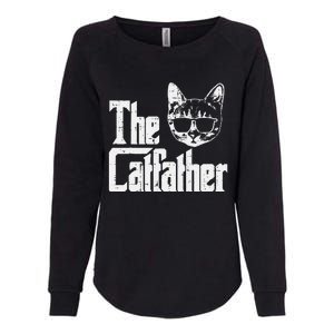 The Catfather Funny Cat Dad Fathers Day Movie Pun Papa Womens California Wash Sweatshirt