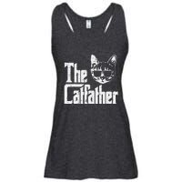 The Catfather Funny Cat Dad Fathers Day Movie Pun Papa Ladies Essential Flowy Tank