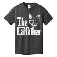 The Catfather Funny Cat Dad Fathers Day Movie Pun Papa Kids T-Shirt