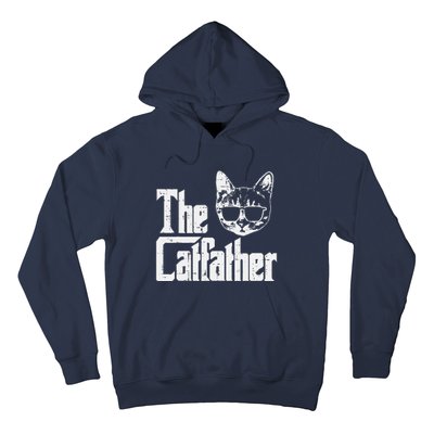 The Catfather Funny Cat Dad Fathers Day Movie Pun Papa Hoodie