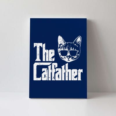 The Catfather Funny Cat Dad Fathers Day Movie Pun Papa Canvas